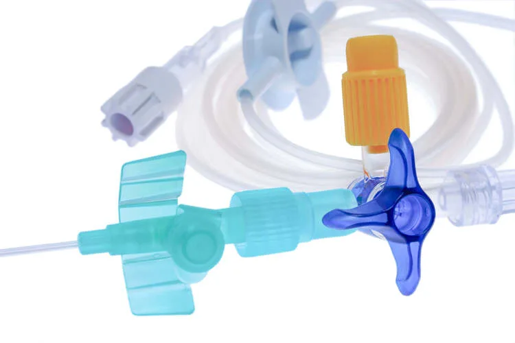High-precision laser marking on medical tubing featuring clear lot numbers and identification codes for traceability